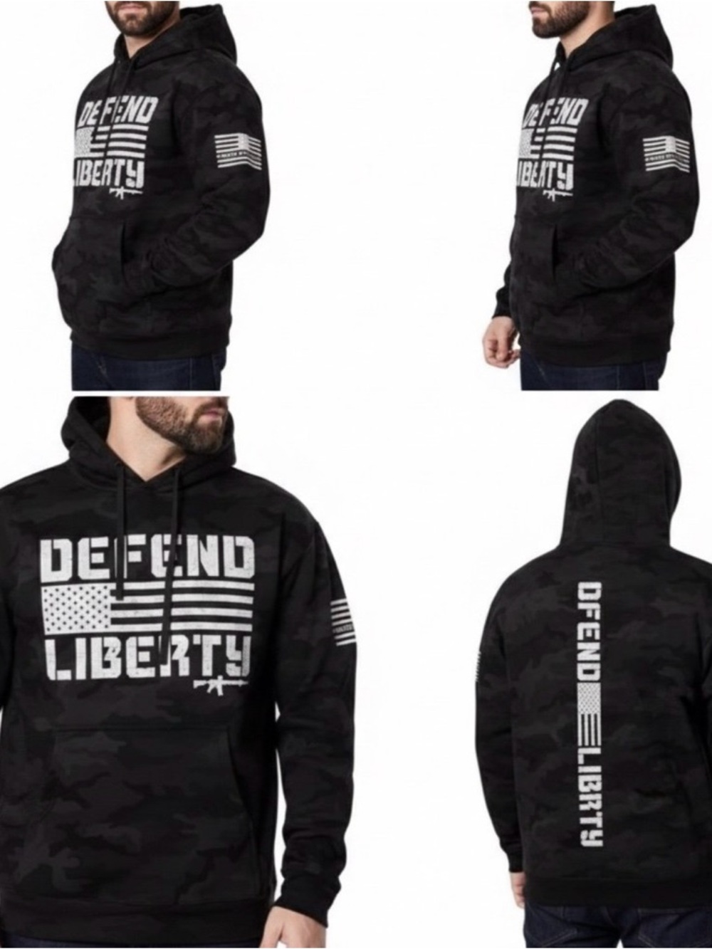 Howitzer "Defend Liberty" Black Camo Hoodie - Picture 11 of 11